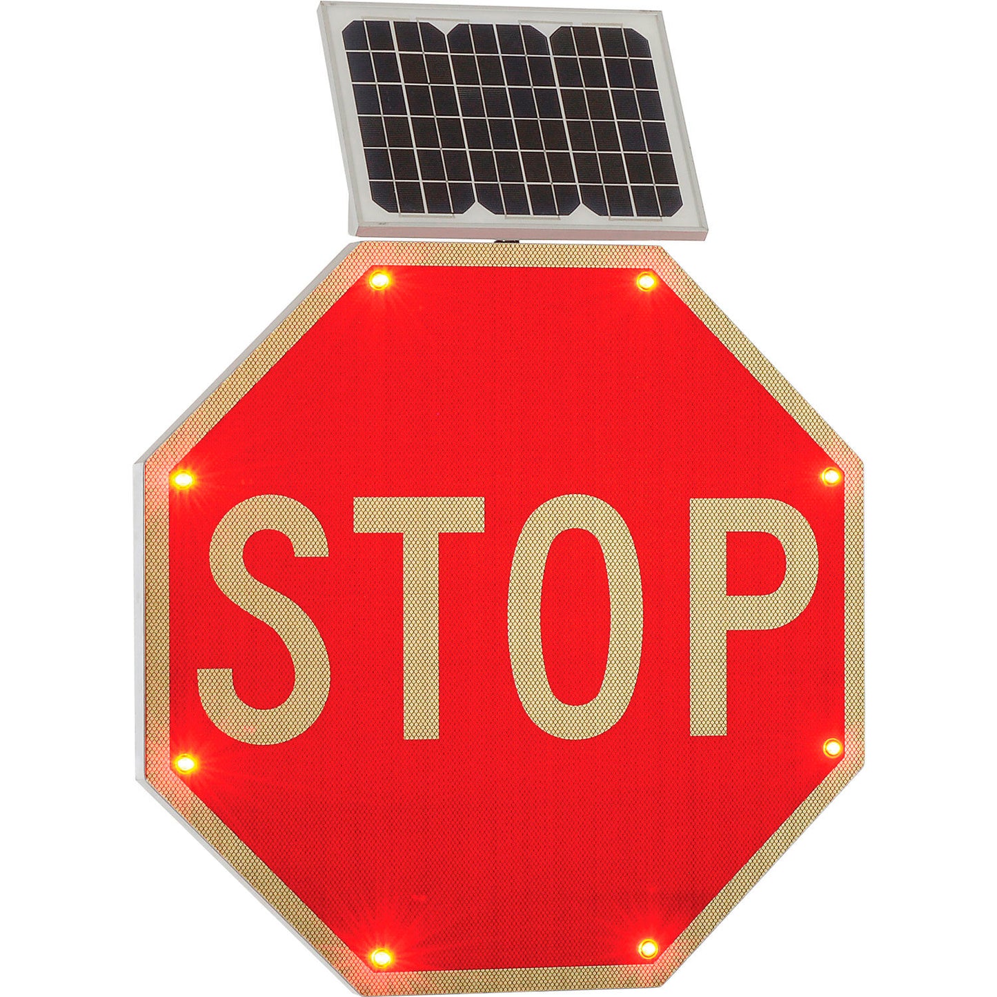 Global Industrial 30" Solar Flashing LED Stop Sign, Octagon (WB708312)