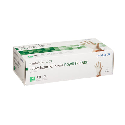 McKesson Confiderm® Exam Glove Medium NonSterile Latex Standard Cuff Length Smooth Ivory Not Rated (354436_CS)
