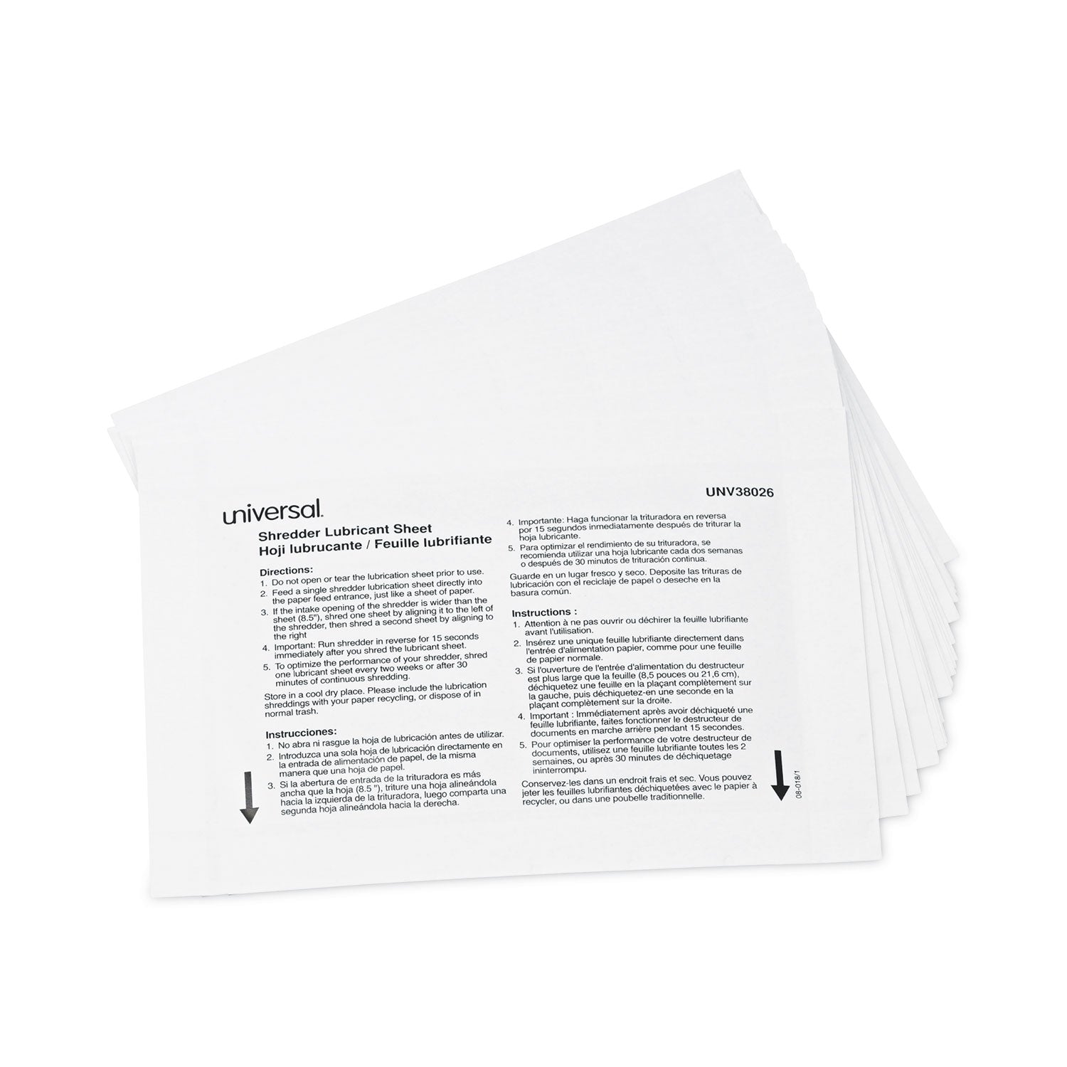 universal-shredder-lubricant-sheets-num-unv38026_1