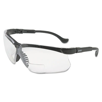 Uvex Safety Genesis Readers Eyewear, Clear +1.5 Diopter Polycarb Hard Coat Lenses, Blk Frame (763-S3761)