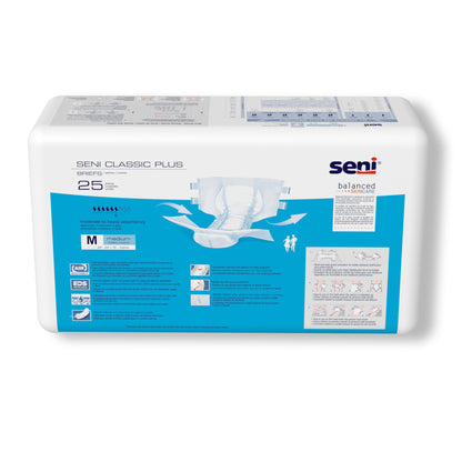 Seni® Classic Plus Unisex Adult Incontinence Brief Medium Disposable Moderate Absorbency (1163847_PK)