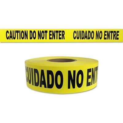 Presco Barricade Tape, 3 in x 1000 ft, 2 mil, Yellow, CAUTION DO NOT ENTER (764-SB3102Y9)