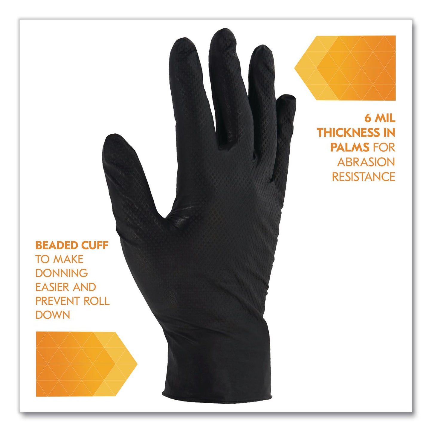 KleenGuard™ G10 Kraken Grip Nitrile Gloves, Small, 6 mil Thick, 9.5" Long, Black, 100/Box, 10 Boxes/Carton (ANS49275)