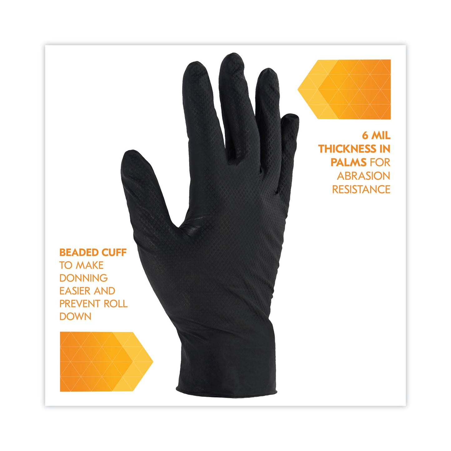 KleenGuard™ G10 Kraken Grip Nitrile Gloves, Powder-Free, X-Large, 6 mil Thick, 9.5" Long, Black, 90/Box, 10 Boxes/Carton (ANS49278)