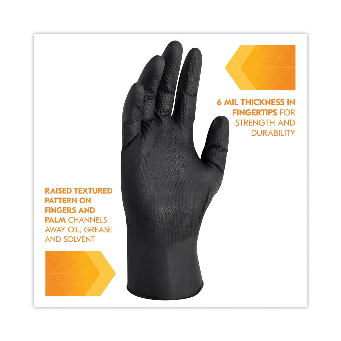 KleenGuard™ G10 Kraken Grip Nitrile Gloves, Powder-Free, X-Large, 6 mil Thick, 9.5" Long, Black, 90/Box, 10 Boxes/Carton (ANS49278)