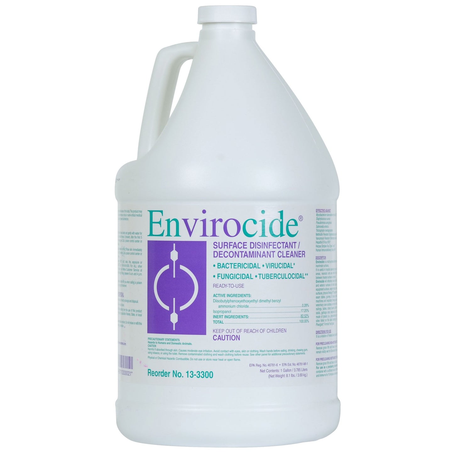 Envirocide® Surface Disinfectant Cleaner Broad Spectrum Manual Pour Liquid 1 gal. Jug Alcohol Scent NonSterile (381083_CS)