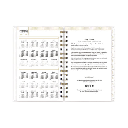 Blue Sky® Day Designer Navy Stripe Daily/Monthly Planner, Horizontal Stripe Artwork, 8 x 5, Navy/White Cover, 12-Month (Jan-Dec): 2026 (BLS103623)