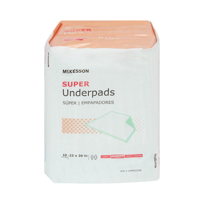 McKesson Super Disposable Underpad 23 X 36 Inch Fluff / Polymer Moderate Absorbency (724035_BG)