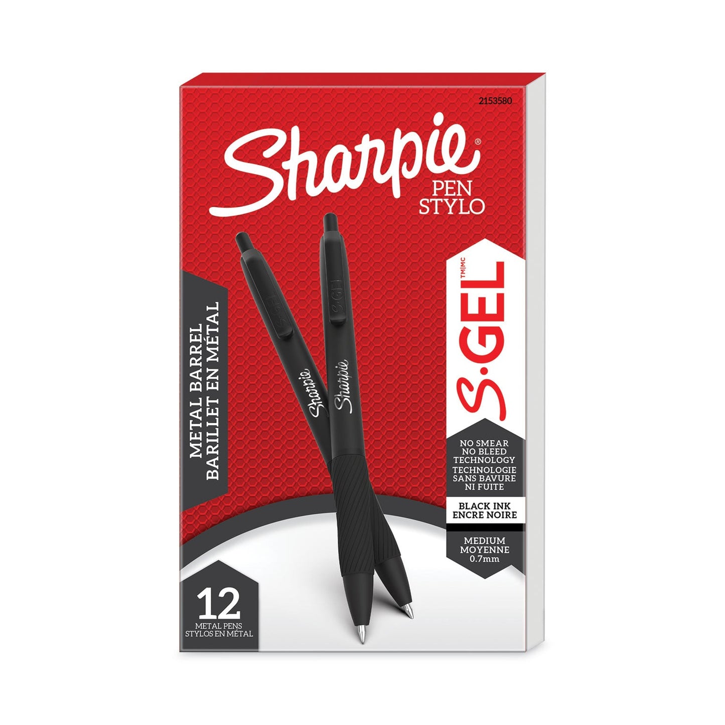 sharpie-s-gel-pens-medium-pen-point-0-7-mm-pen-point-size-black-gel-based-ink-matte-black-metal-barrel-1-dozen-num-san2153580_3