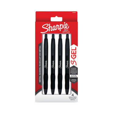 sharpie-s-gel-pens-medium-pen-point-0-7-mm-pen-point-size-black-gel-based-ink-matte-black-metal-barrel-4-pack-num-san2153578_2