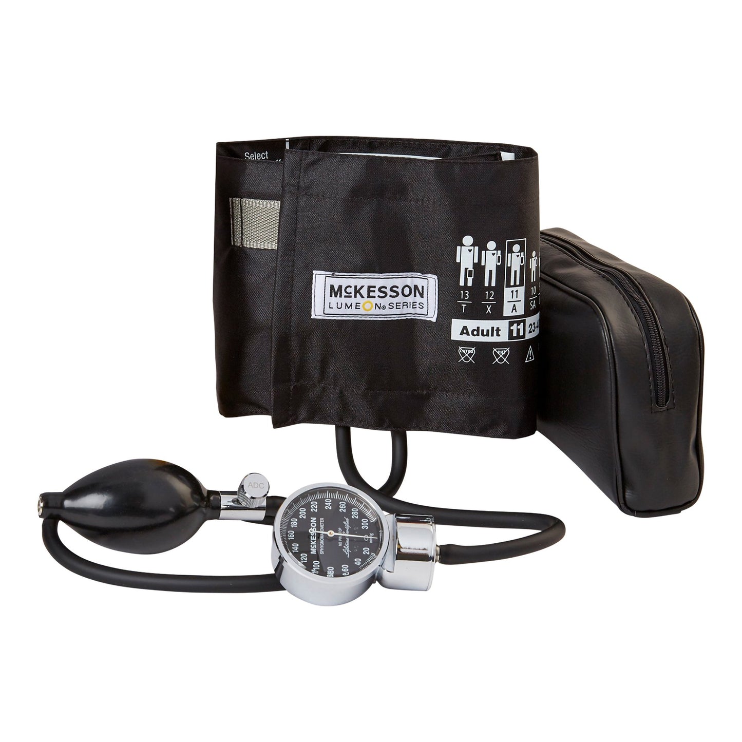 McKesson LUMEON™ Aneroid Sphygmomanometer Unit Adult Cuff Nylon Cuff 23 - 40 cm Pocket Aneroid (803183_BX)