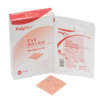 PolyMem® Foam Dressing 3 X 3 Inch Without Border Film Backing Nonadhesive Square Sterile (258749_EA)