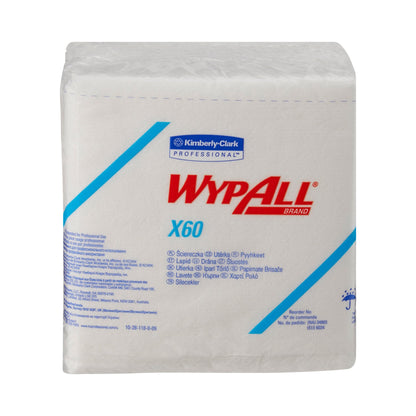 WypAll® X60 Task Wipe Light Duty 76 Count Poly Pack 12 X 12-1/2 Inch NonSterile Reusable (449763_CS)