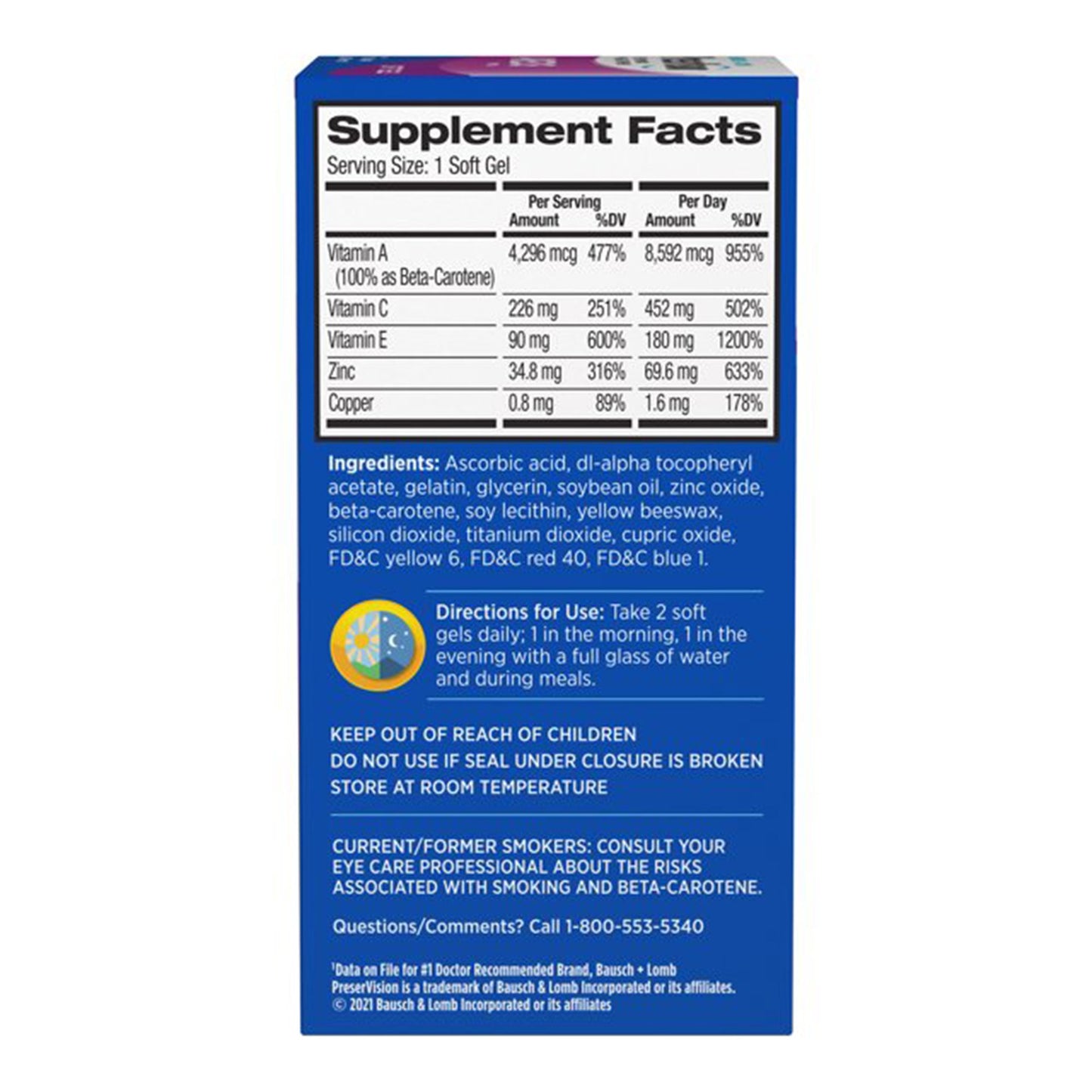 PreserVision® Areds Vitamin Supplement Softgel 100 per Bottle (1231919_BT)