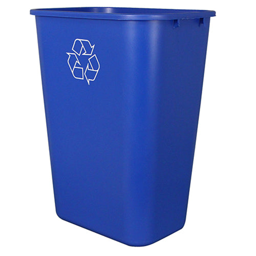 Impact® Soft-Sided Plastic 41 Quart Wastebasket w/ No Pinch'm™, 12/Case, Blue/Recycle (IMP7703-11R)