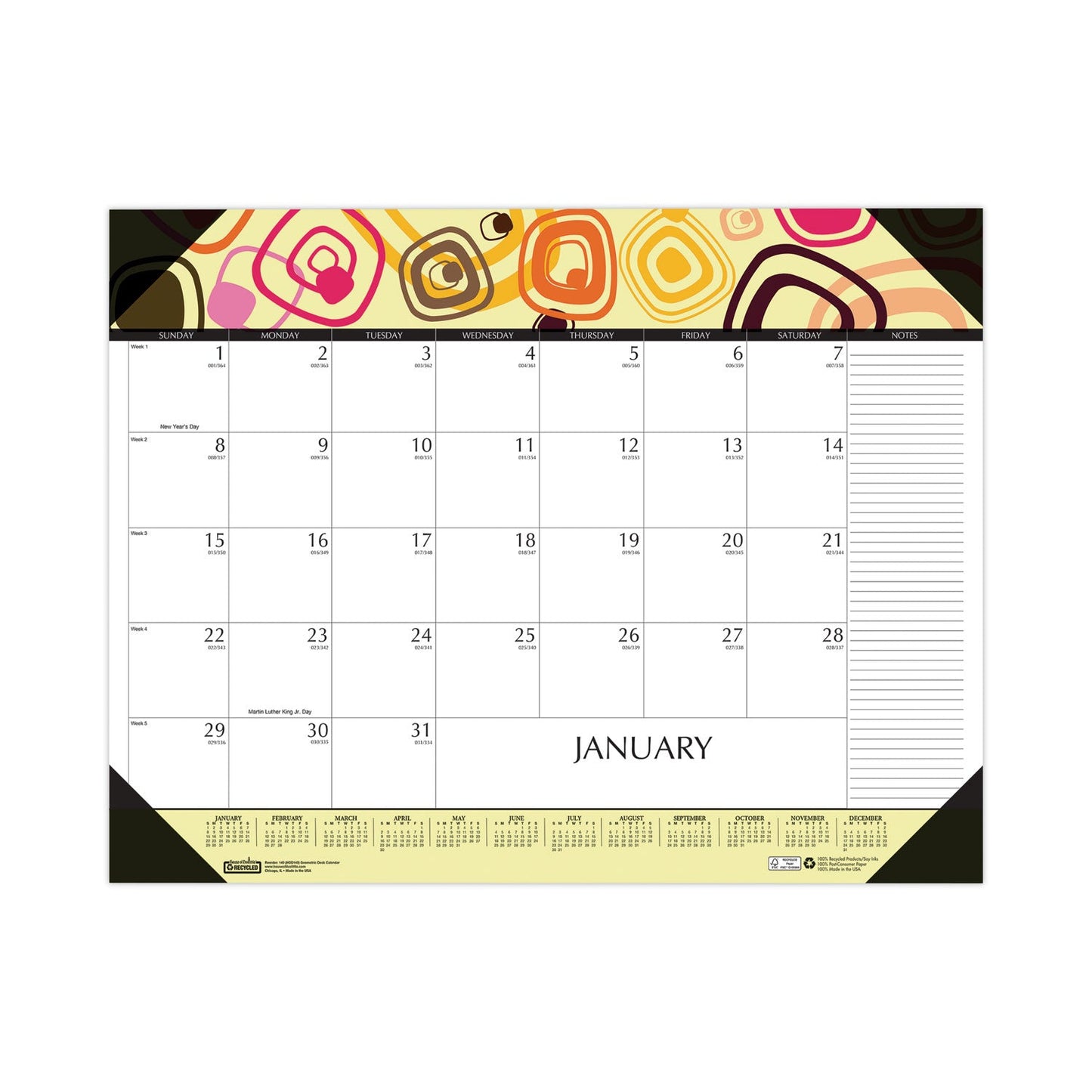 recycled-desk-pad-calendar-geometric-artwork-22-x-17-white-sheets-black-binding-corners-12-month-jan-to-dec-2025-hod149_1