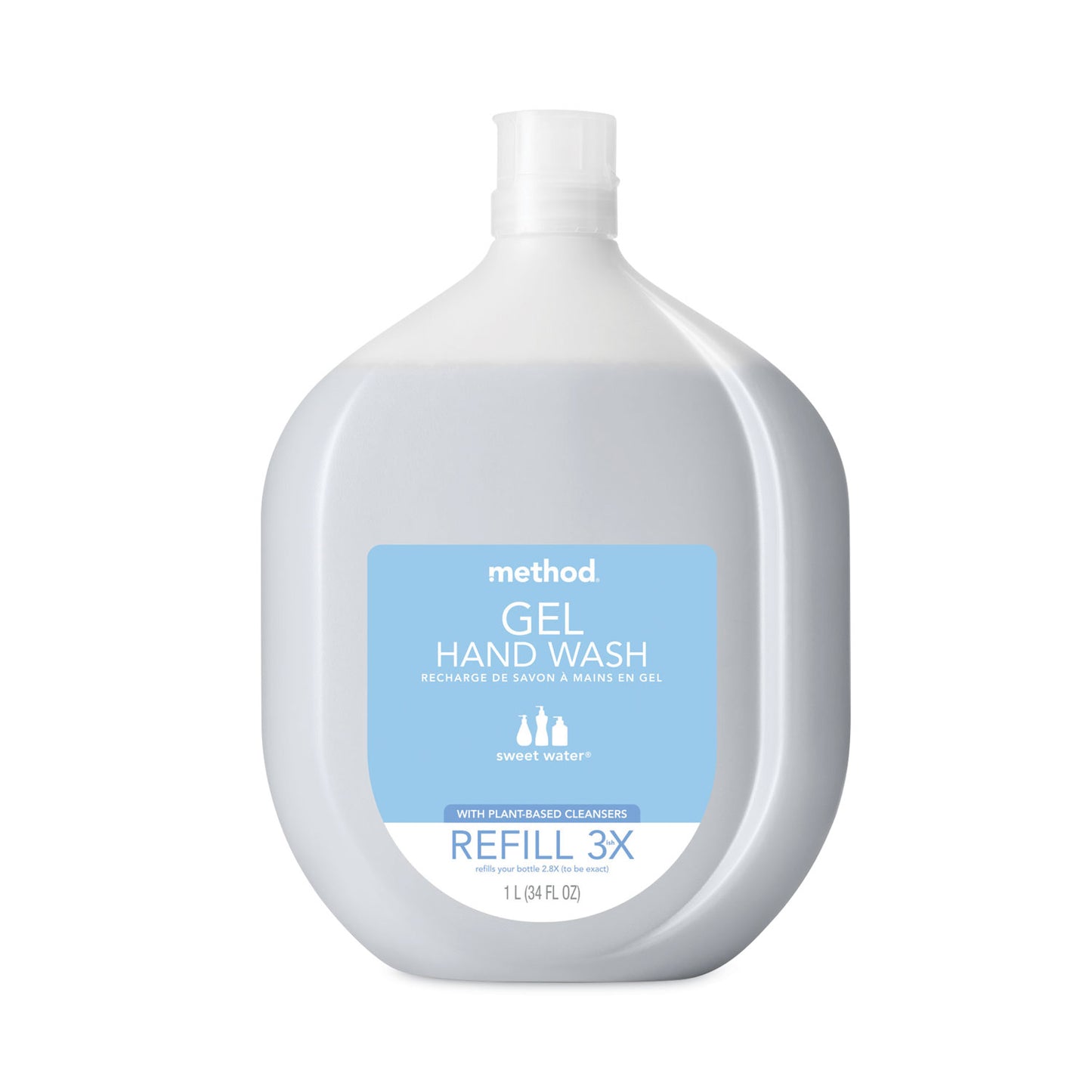 Method® Gel Hand Wash Refill Tub, Sweetwater Scent, 34 oz, 4/Carton (MTH378682)