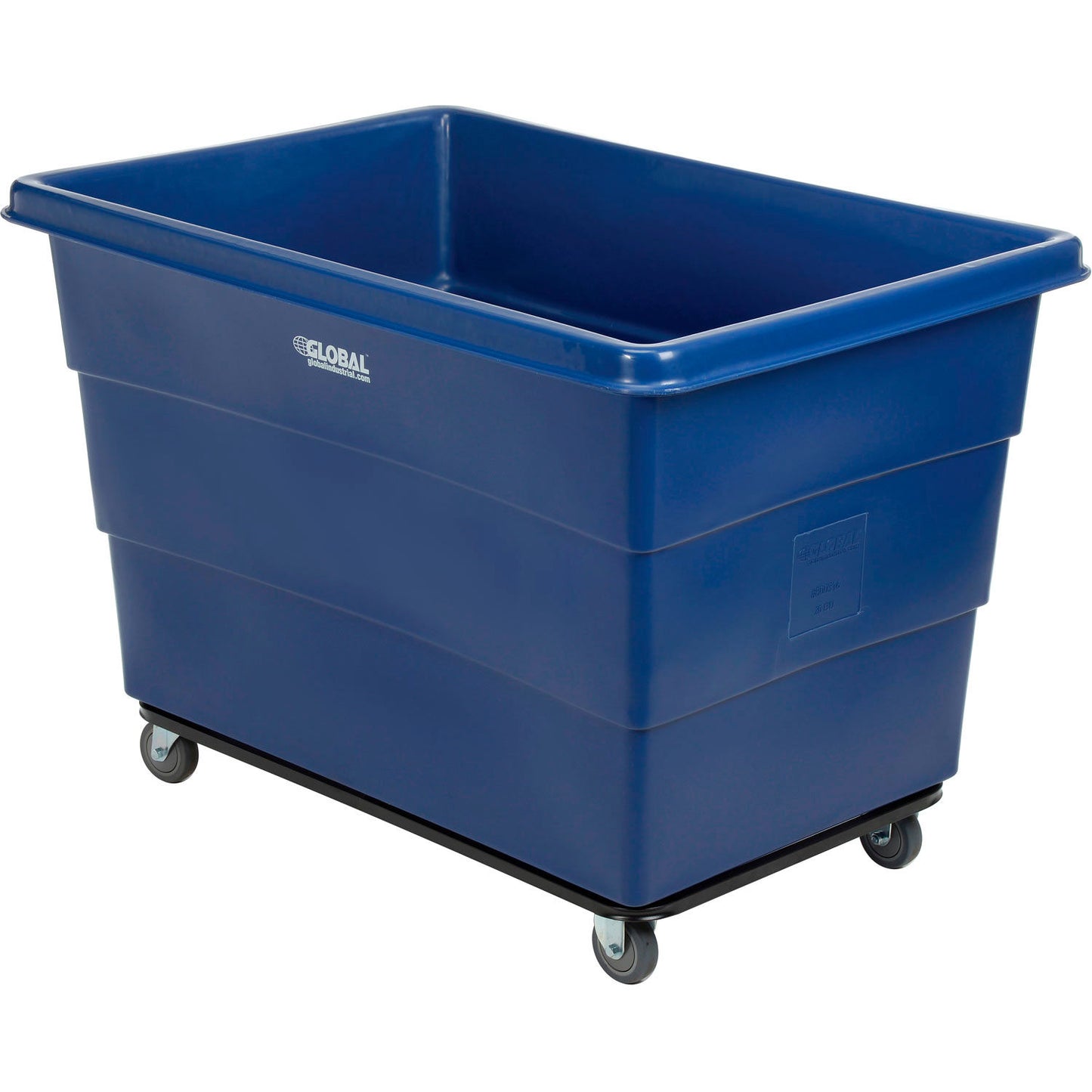 Global Industrial Plastic Bulk Box Truck, 20 Bushel, Steel Chassis Base, Blue (WB800316)