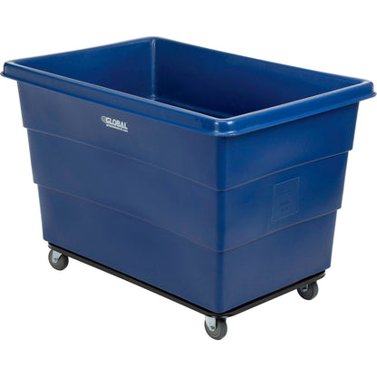 Global Industrial Plastic Bulk Box Truck, 20 Bushel, Steel Chassis Base, Blue (WB800316)