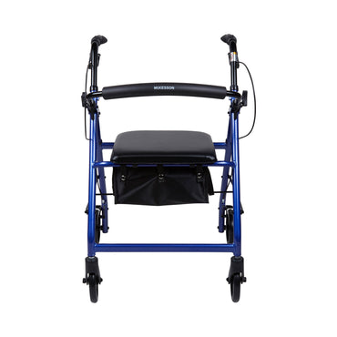 McKesson 4 Wheel Rollator Blue Adjustable Height / Folding Aluminum Frame (1065264_EA)