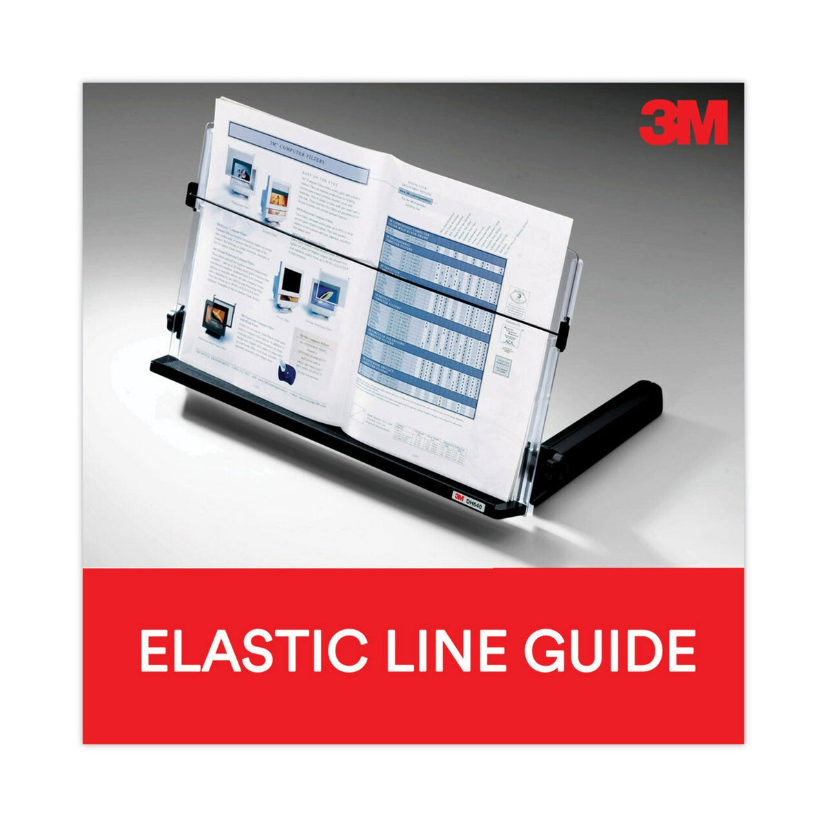 In Line Copyholder 3M™ In-Line Freestanding Copyholder, 300 Sheet Capacity, Plastic, Blac ...