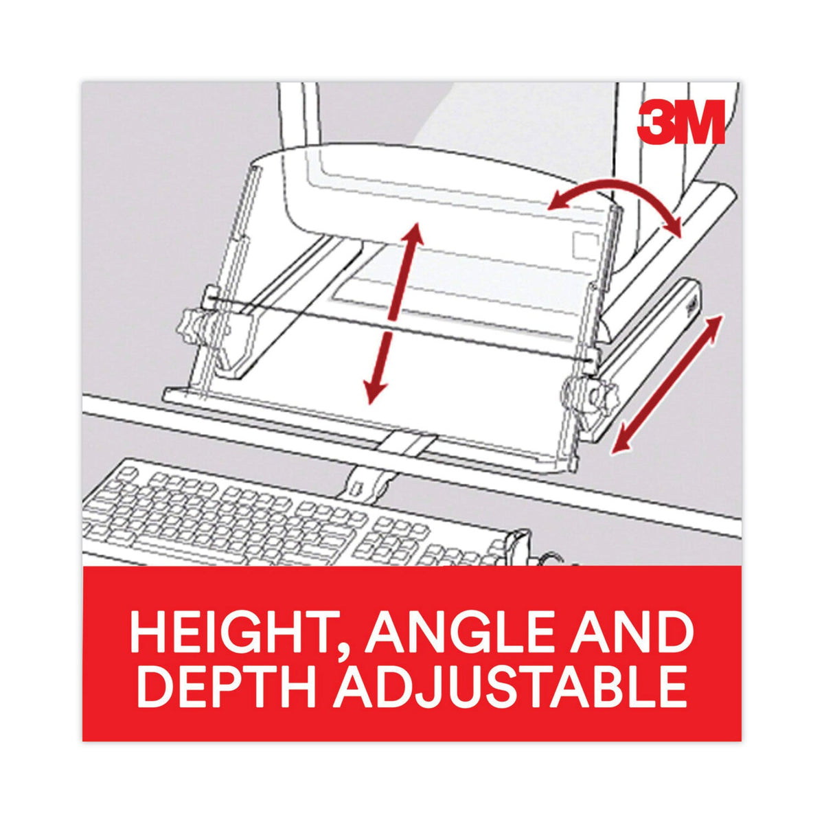 In Line Copyholder 3M™ In-Line Freestanding Copyholder, 300 Sheet Capacity, Plastic, Blac ...