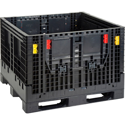 Global Industrial Folding Bulk Shipping Container, 48"Lx45"Wx34"H, 2000 Lb. Capacity, Black (WB442211A)