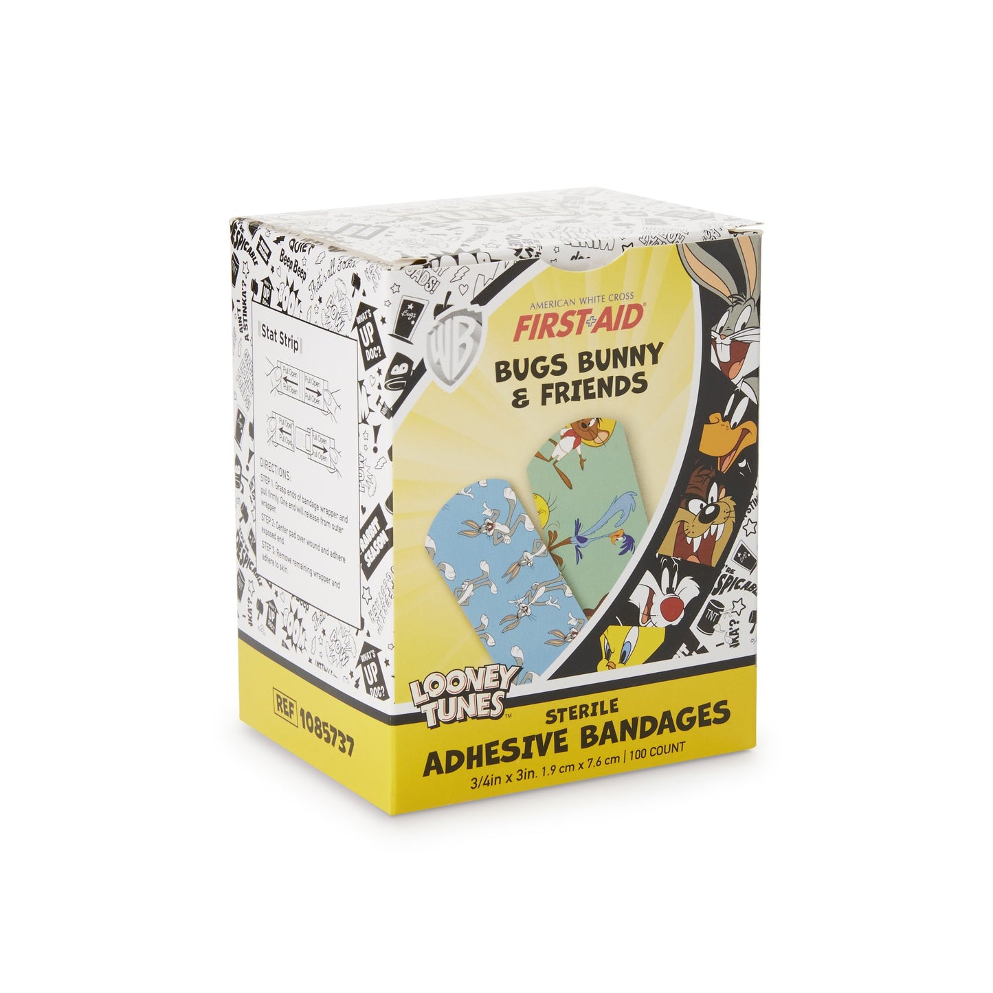 Looney Tunes™ Stat Strip® Adhesive Strip 3/4 X 3 Inch Plastic Rectangle Kid Design (Bugs and Daffy) Sterile (557630_BX)