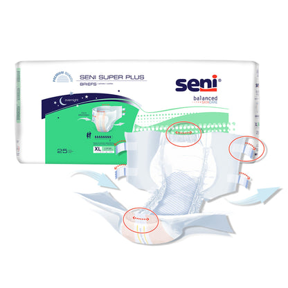 Seni® Super Plus Unisex Adult Incontinence Brief X-Large Disposable Heavy Absorbency (1163873_PK)