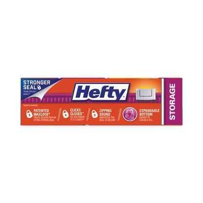 Hefty® Slider Stand and Fill Food Storage Bags, Quart, 8" x 7", Clear, 40 Bags/Box, 9 Boxes/Carton (RFPR88075CT)