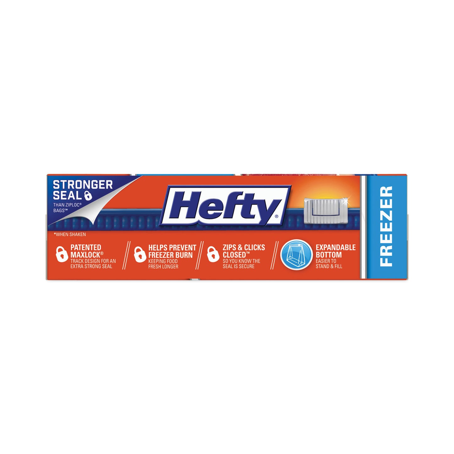 Hefty® Slider Stand and Fill Freezer Storage Bags, 32 oz, 7" x 8", Clear, 35/Box (RFPR88079)