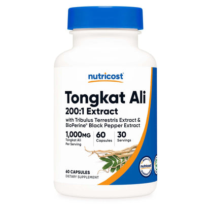 nutricost® Dietary Supplement Tongkat 1,000 mg Strength Capsule 60 Per Bottle (1270265_BT)