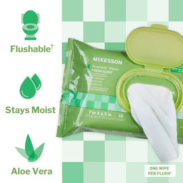 McKesson Flushable Personal Wipe Soft Pack Scented 48 Count (1241750_PK)