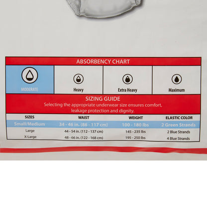 Sure Care™ Extra Unisex Adult Absorbent Underwear Pull On with Tear Away Seams Small / Medium Disposable Moderate Absorbency (814879_CS)