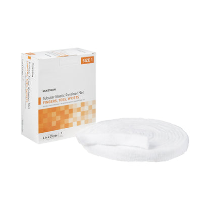 McKesson Elastic Net Retainer Dressing Tubular Elastic 6 Inch X 25 Yard (15.2 cm x 22.9 m) Size 1 White Finger / Toe / Wrist NonSterile (1113345_BX)