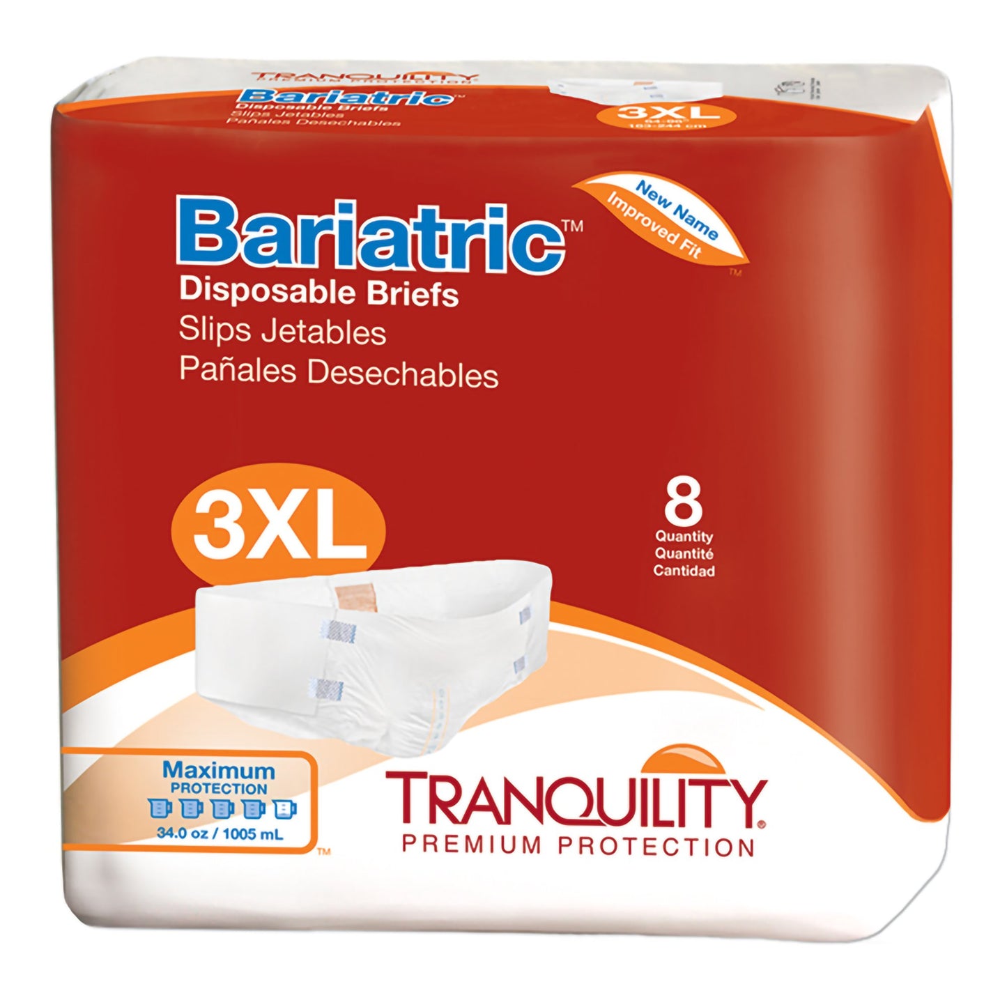 Tranquility® Bariatric Unisex Adult Incontinence Brief 3X-Large Disposable Heavy Absorbency (461046_BG)