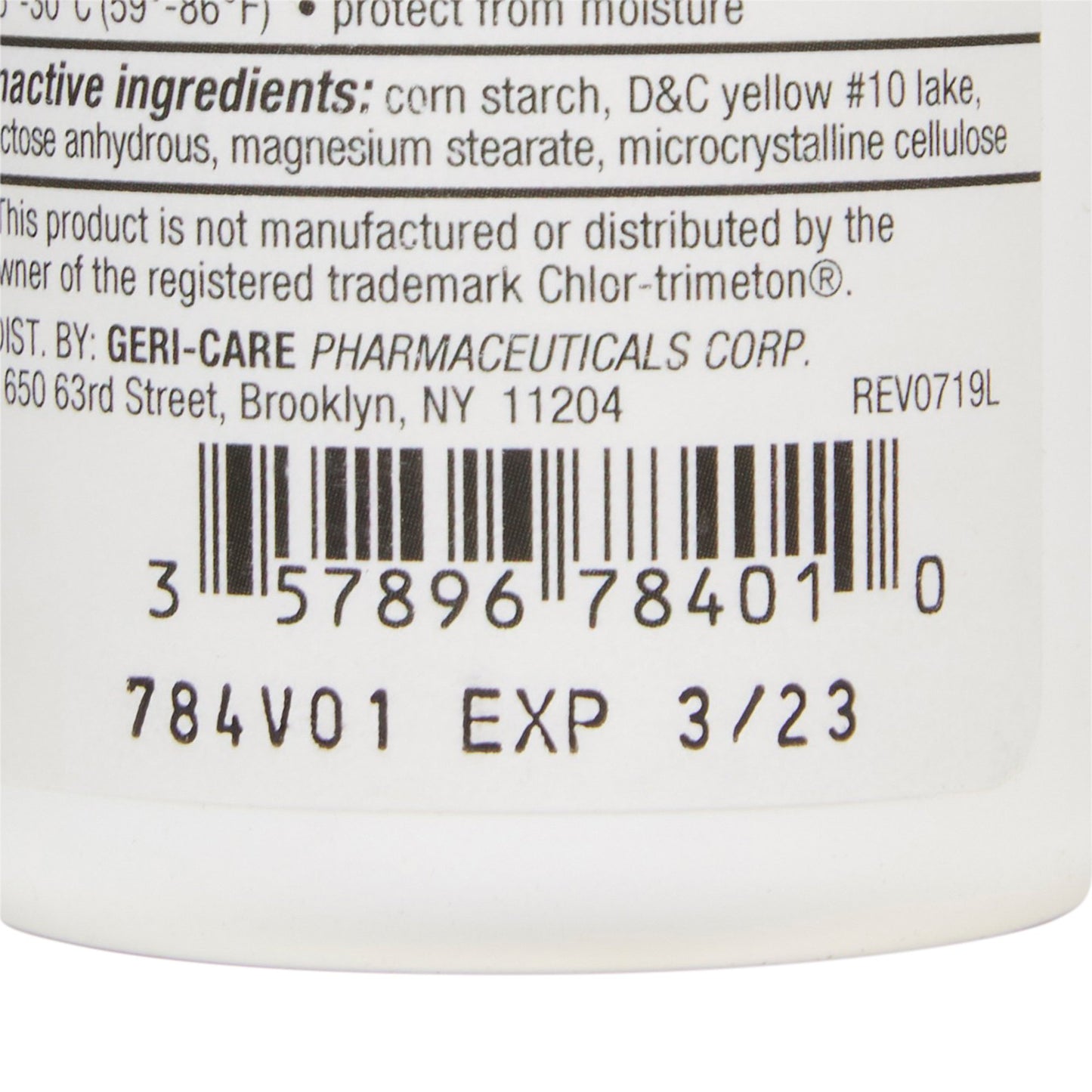 McKesson Brand Allergy Relief 4 mg Strength Tablet 100 per Bottle (880391_CS)
