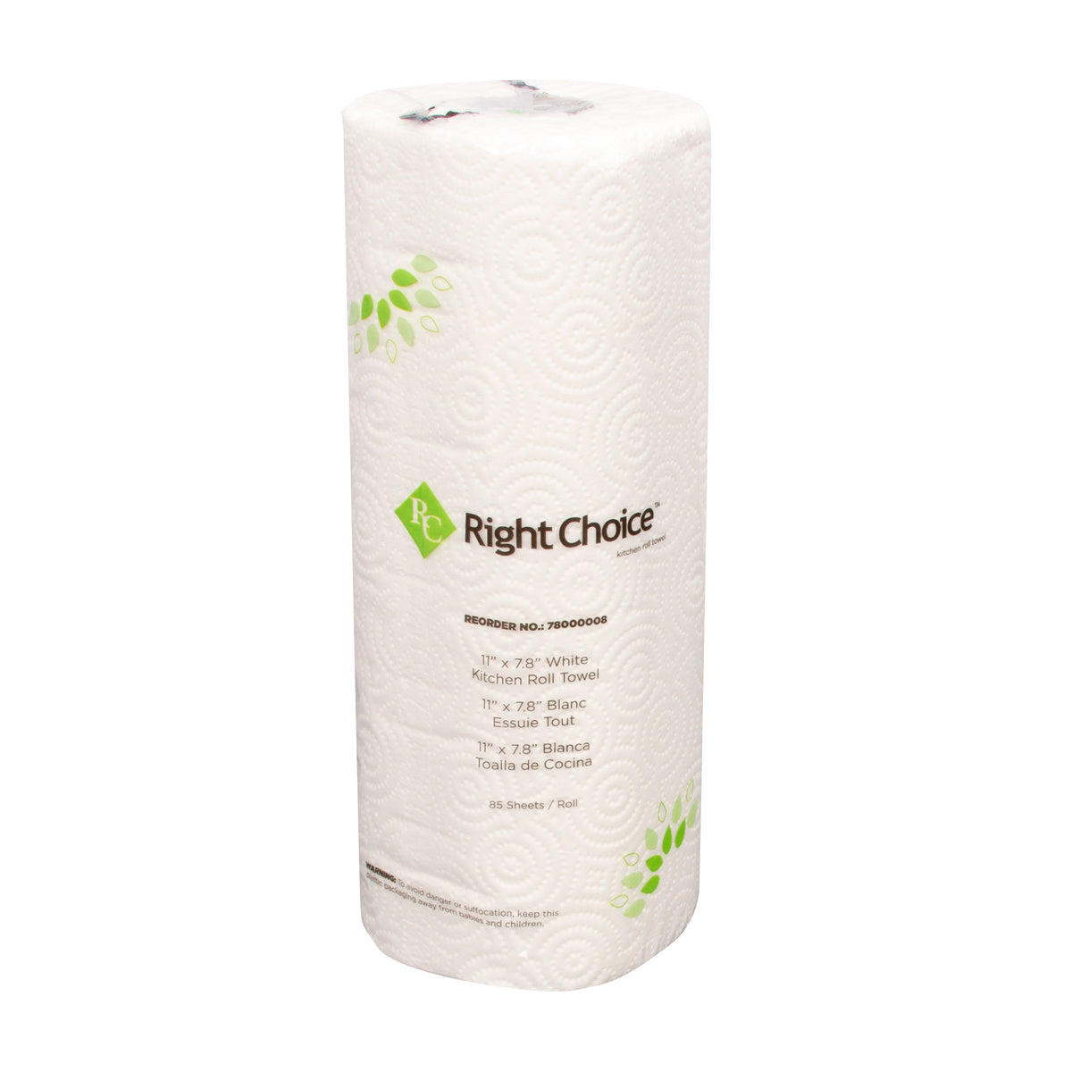 Right Choice® Paper Kitchen Roll Towel 2-Ply, White, 11" x 7.8" (78000008)