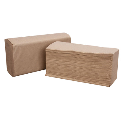 Right Choice® Paper Multifold Towel 1-Ply, Kraft, 9" x 9.45" (78000012)