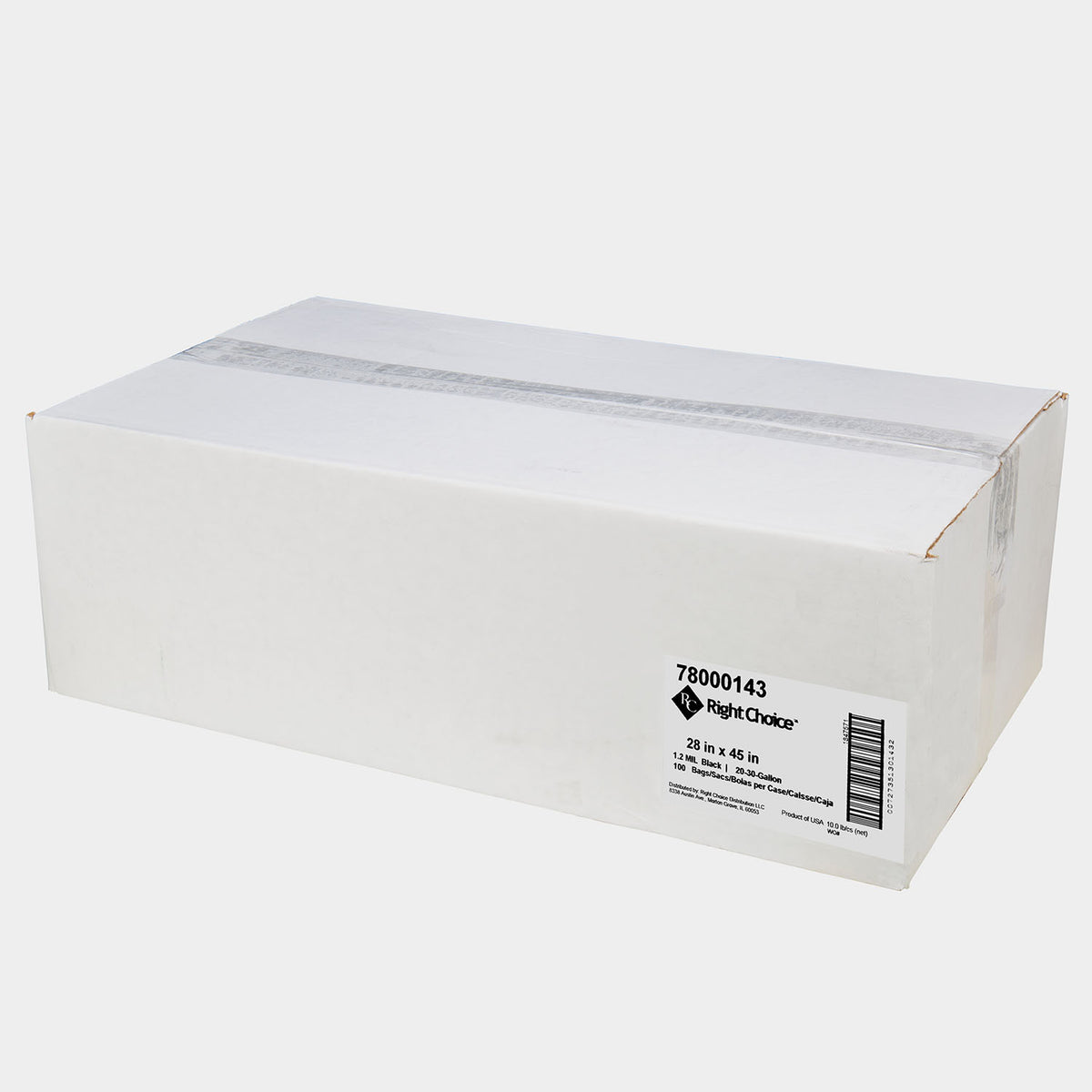 Right Choice LDPE Repro Can Liner Roll 1.2 Mil, Black, 20-30 Gallon, 28" x 45" (78000143)