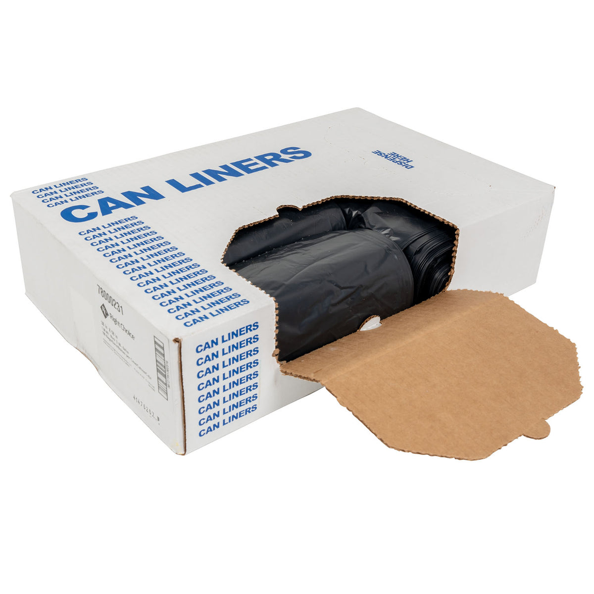 Right Choice® LDPE Repro Can Liner Roll 1.5 Mil, Black, 60 Gallon, 38" x 58" (78000231)