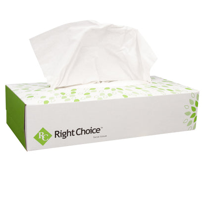 Right Choice® Paper Facial Tissue 2-Ply, White, 7.9" x 7.9" (78000354)