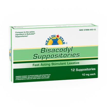 Geri-Care® Laxative Suppository 12 per Box 10 mg Strength Bisacodyl USP (1239061_BX)