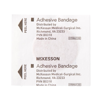McKesson Adhesive Spot Bandage 1 Inch Fabric Round Tan Sterile (466870_CS)