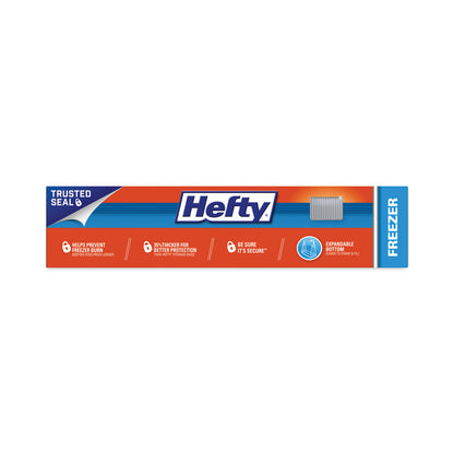 Hefty® Slider Stand and Fill Freezer Storage Bags, 1 gal, 10.56" x 11", Clear, 25 Bags/Box, 9 Boxes/Carton (RFPR88073CT)