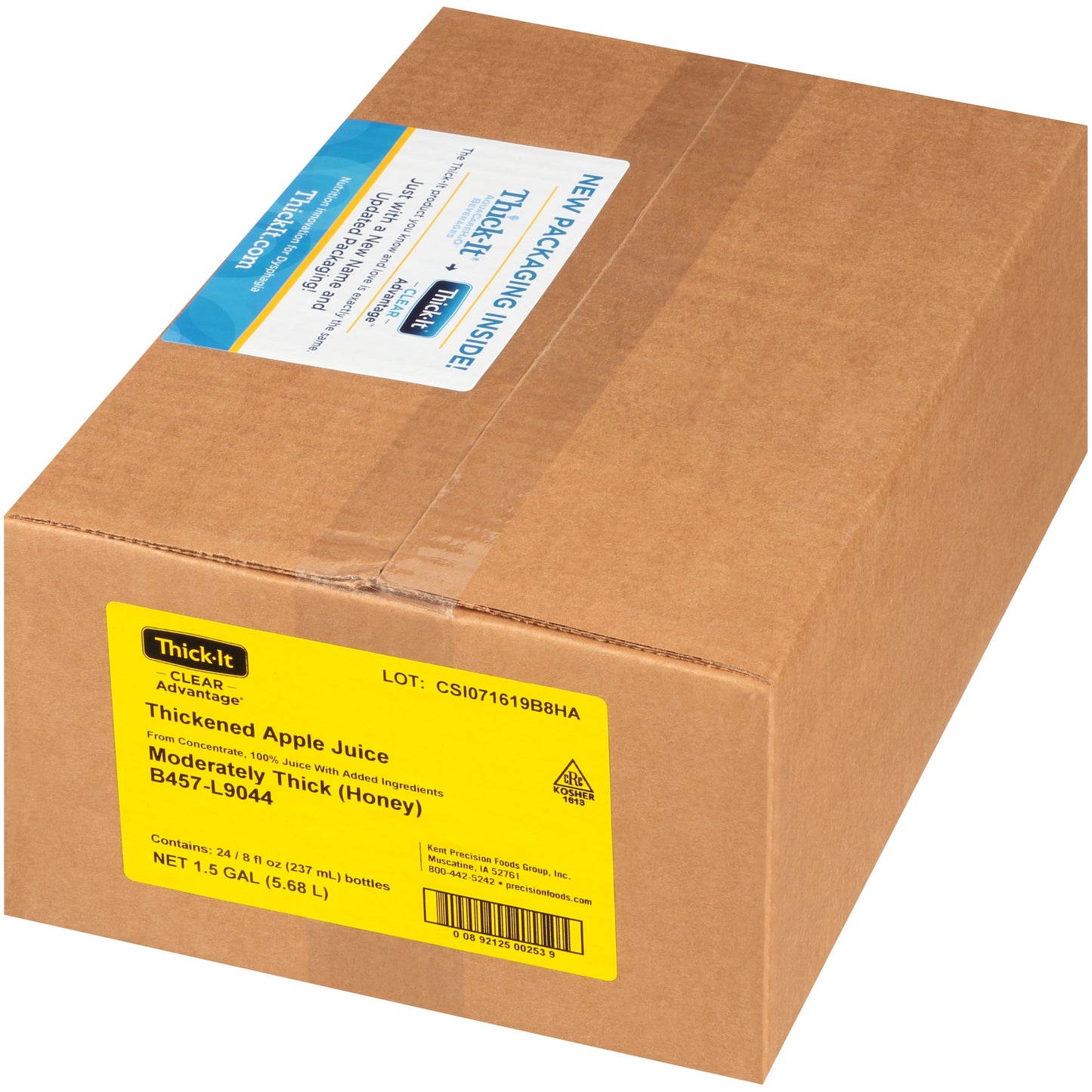 Thick-It® Clear Advantage® Thickened Beverage 8 oz. Bottle Apple Flavor Liquid IDDSI Level 3 Moderately Thick/Liquidized (803928_CS)