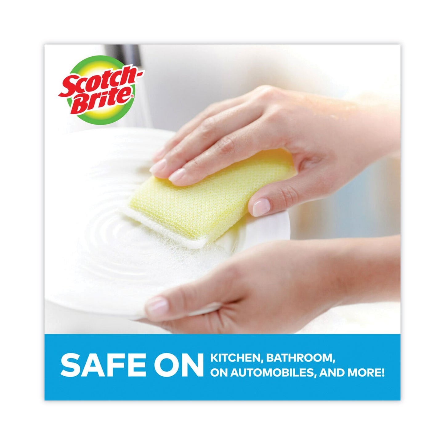 Scotch-Brite® Dobie All-Purpose Cleaning Pad, 3.15 x 4.95, 2.24" Thick, Yellow, 24/Carton (MMM56855)