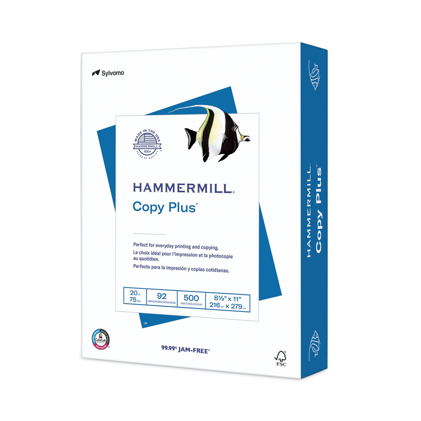 Hammermill® Copy Plus Print Paper, 92 Bright, 20 lb Bond Weight, 8.5 x 11, White, 500/Ream (HAM105007RM)