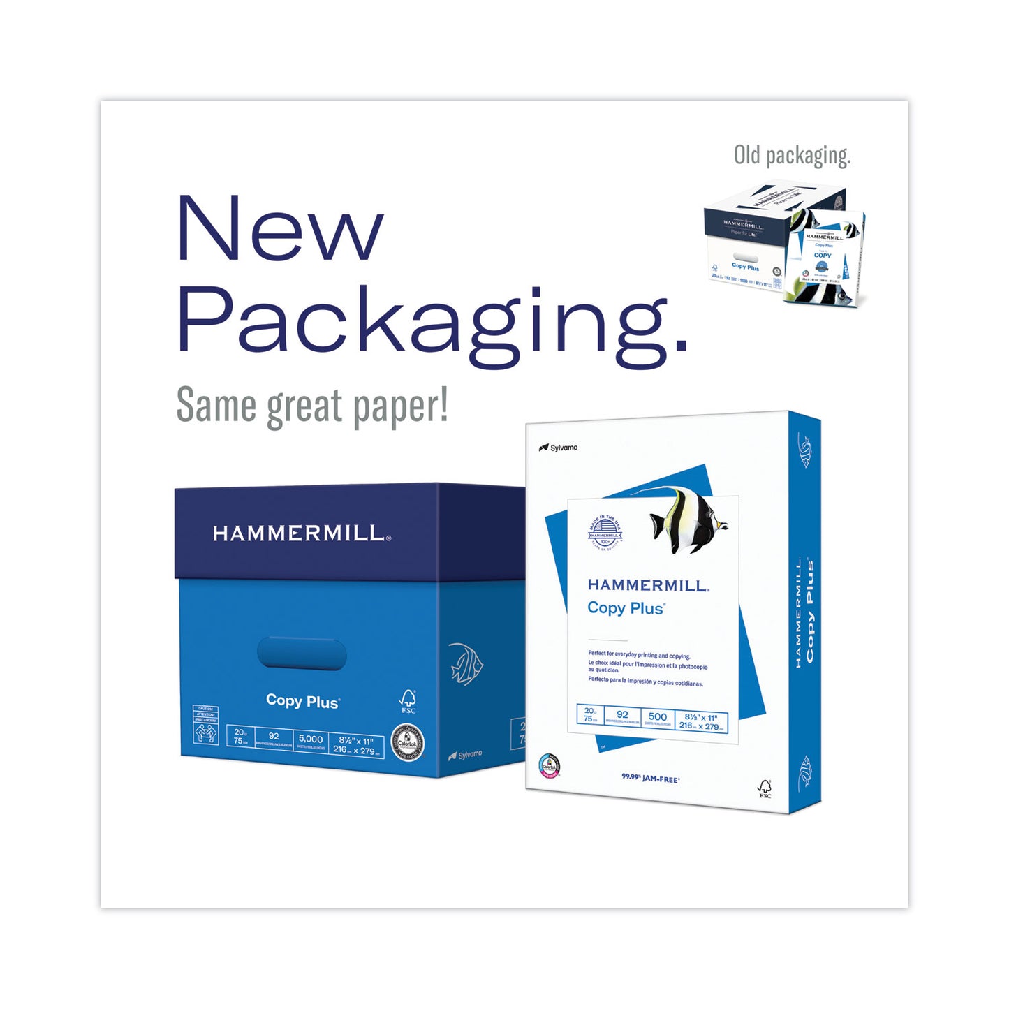 Hammermill® Copy Plus Print Paper, 92 Bright, 20 lb Bond Weight, 8.5 x 11, White, 500/Ream (HAM105007RM)