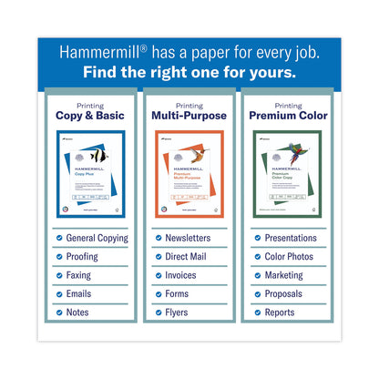 Hammermill® Copy Plus Print Paper, 92 Bright, 20 lb Bond Weight, 8.5 x 11, White, 500/Ream (HAM105007RM)
